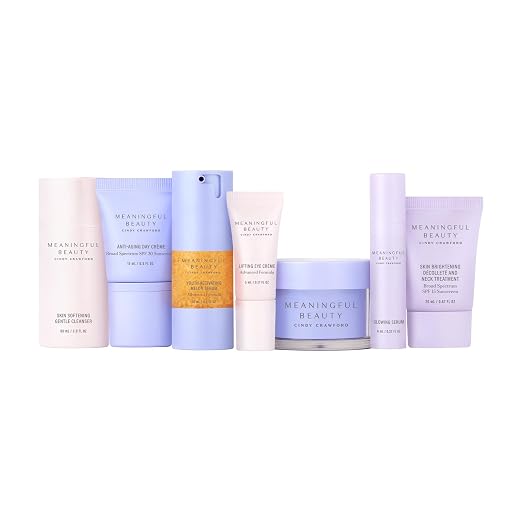 Meaningful Beauty Travel Size 7-Piece Deluxe Face and Neck Skincare Kit
